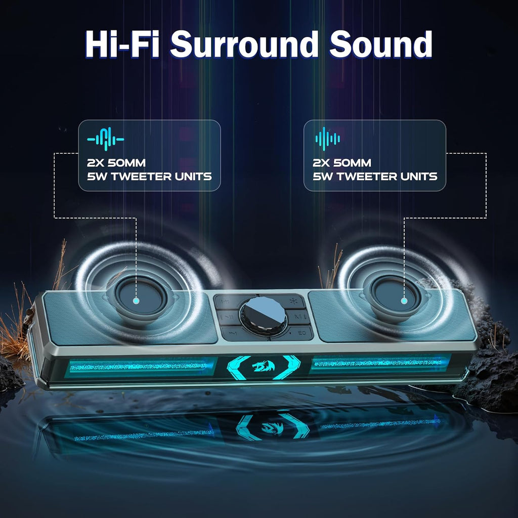 Redragon GS524 Stereo Desktop Soundbar with Bluetooth & RGB - Flex Gamingproduct_type