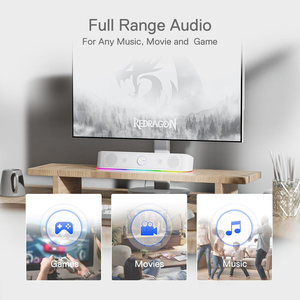 Redragon GS560 RGB Desktop Soundbar – 3 Colors - Flex Gamingproduct_type