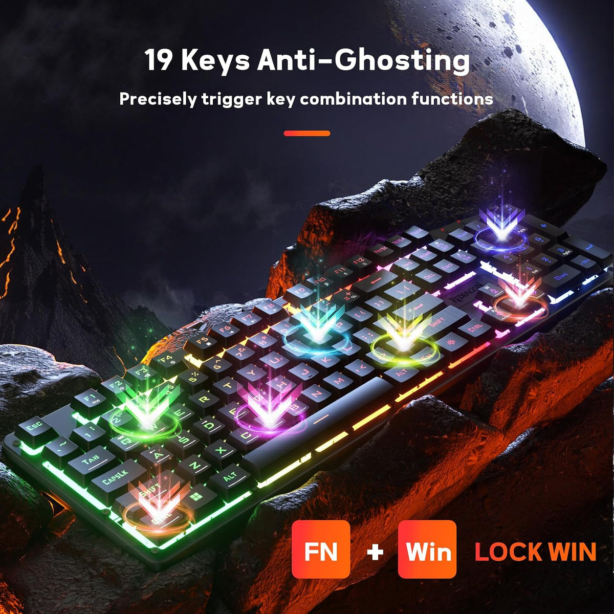 Redragon K521 Gaming Keyboard 104 Keys RGB LED – 7 Colors - Flex Gamingproduct_type