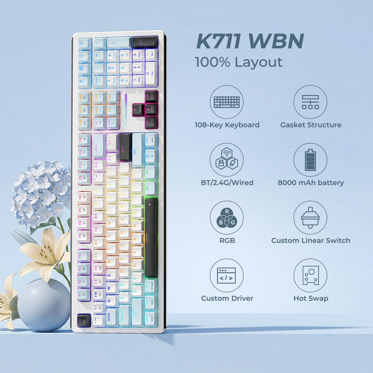 Redragon K521 Gaming Keyboard 104 Keys RGB LED – 7 Colors - Flex Gamingproduct_type