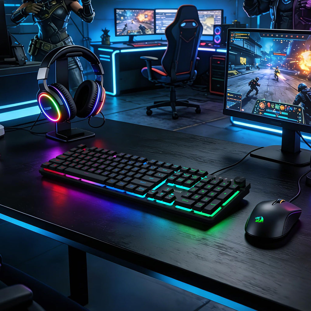 Redragon K521 Gaming Keyboard 104 Keys RGB LED – 7 Colors - Flex Gamingproduct_type