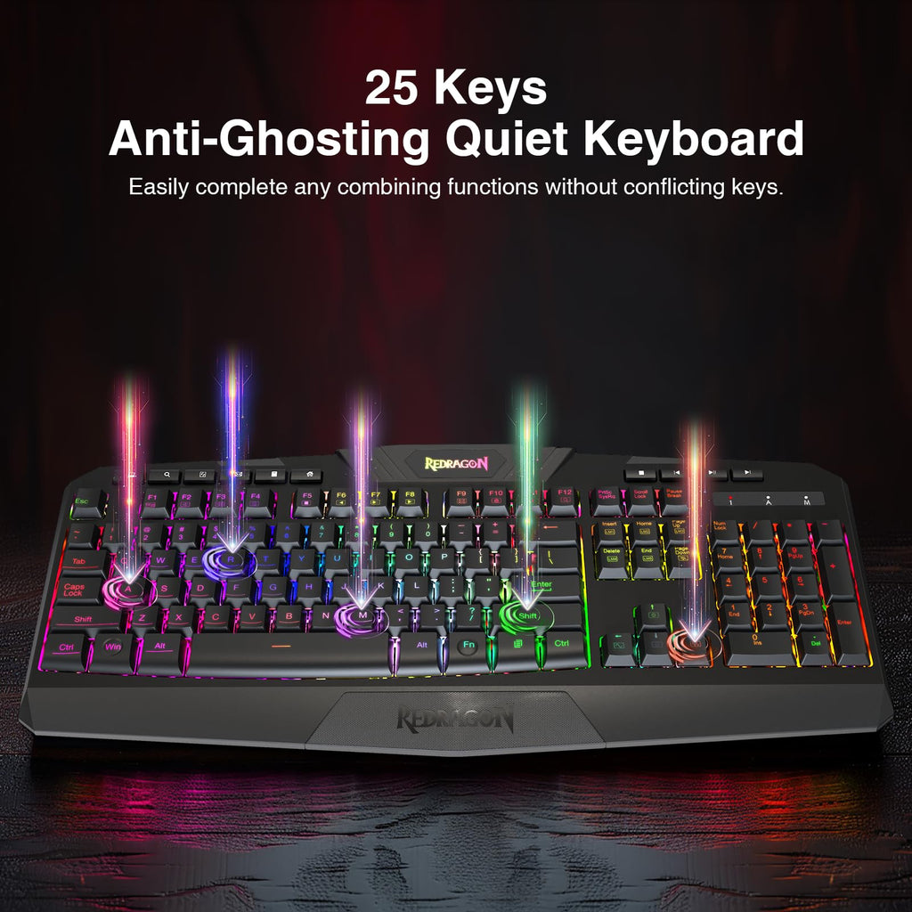 Redragon K521 Gaming Keyboard 104 Keys RGB LED – 7 Colors - Flex Gamingproduct_type