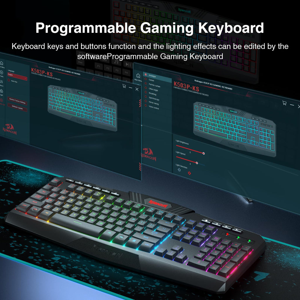 Redragon K521 Gaming Keyboard 104 Keys RGB LED – 7 Colors - Flex Gamingproduct_type