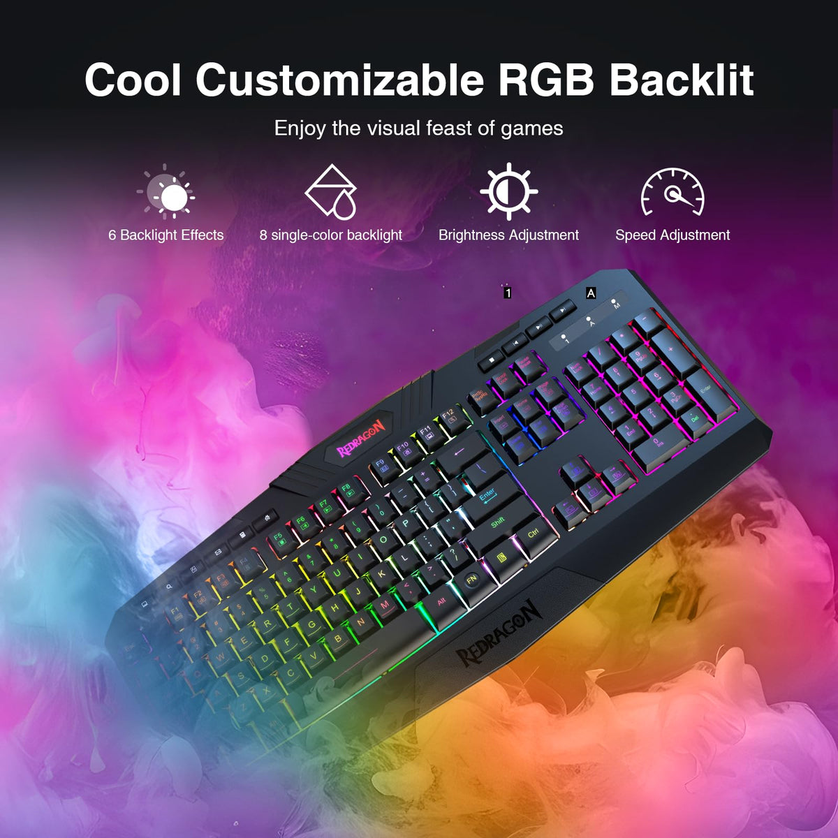 Redragon K521 Gaming Keyboard 104 Keys RGB LED – 7 Colors - Flex Gamingproduct_type
