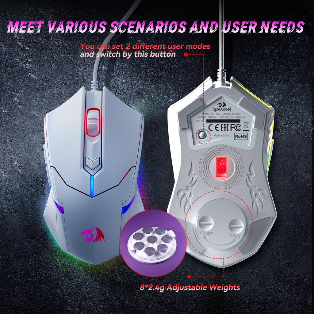 Redragon S101M-KS Wireless Keyboard & Mouse Combo – 3 Colors - Flex Gamingproduct_type