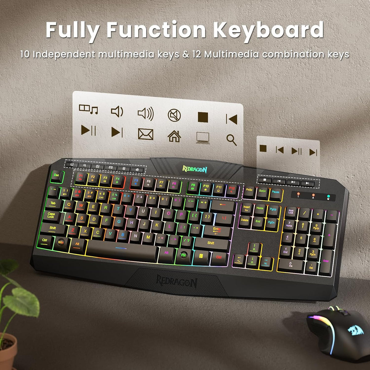 Redragon S101M-KS Wireless Keyboard & Mouse Combo – 3 Colors - Flex Gamingproduct_type