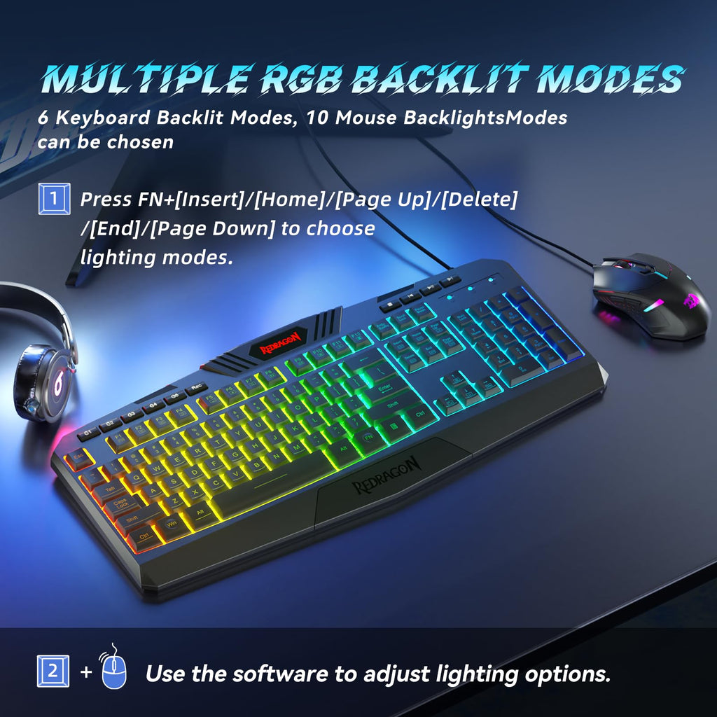 Redragon S101M-KS Wireless Keyboard & Mouse Combo – 3 Colors - Flex Gamingproduct_type