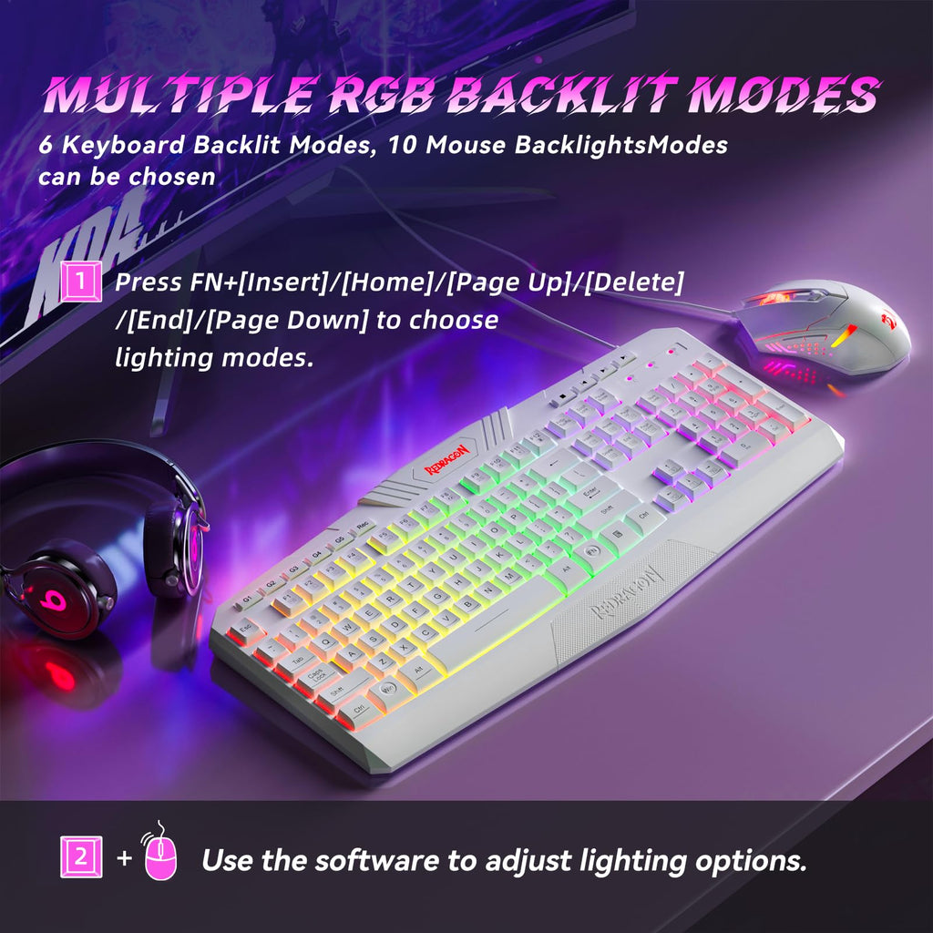 Redragon S101M-KS Wireless Keyboard & Mouse Combo – 3 Colors - Flex Gamingproduct_type