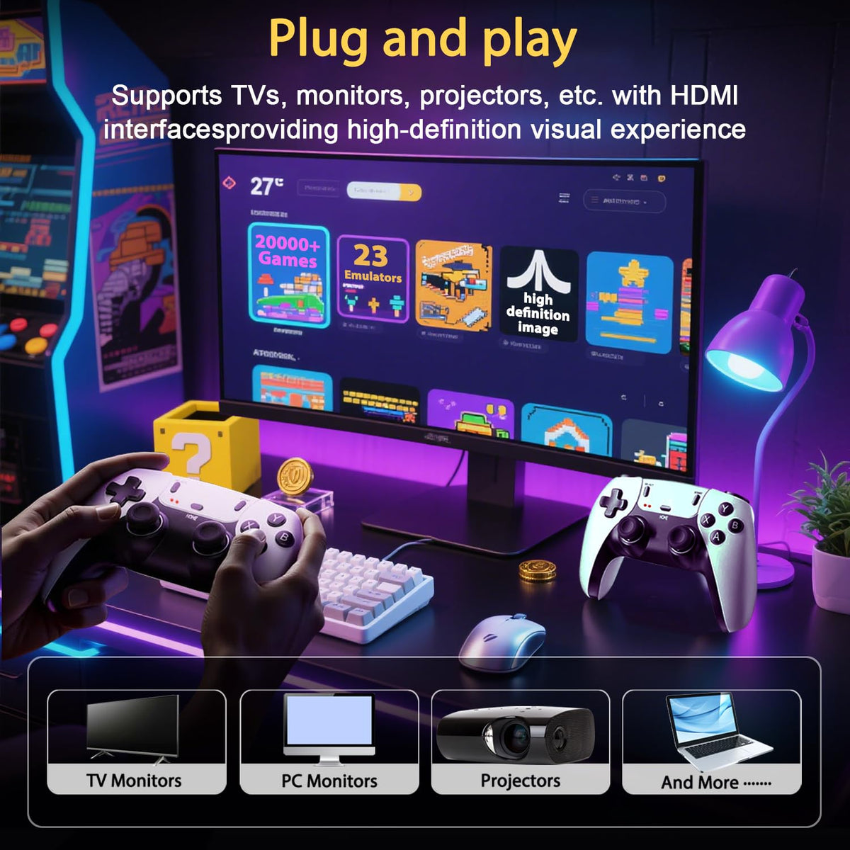 Retro Gaming Console Stick with 20,000+ Games & 23 Emulators – 3 Colors - Flex Gamingproduct_type