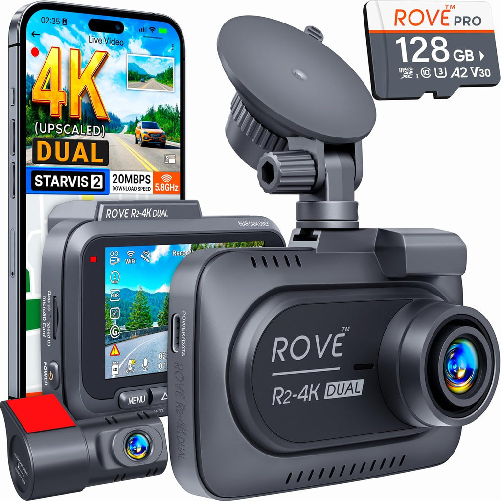 ROVE R2-4K Dual Dash Cam Front and Rear – Free 128GB - Flex Gamingproduct_type