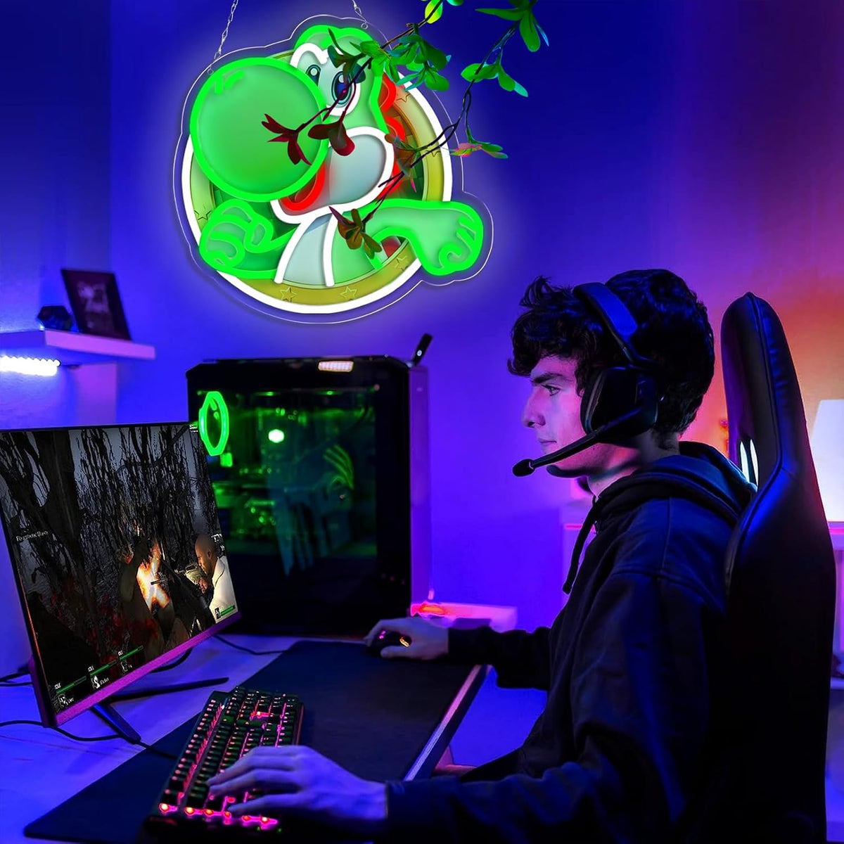 RUIDU Green Dinosaur LED Neon Sign - Flex Gamingproduct_type