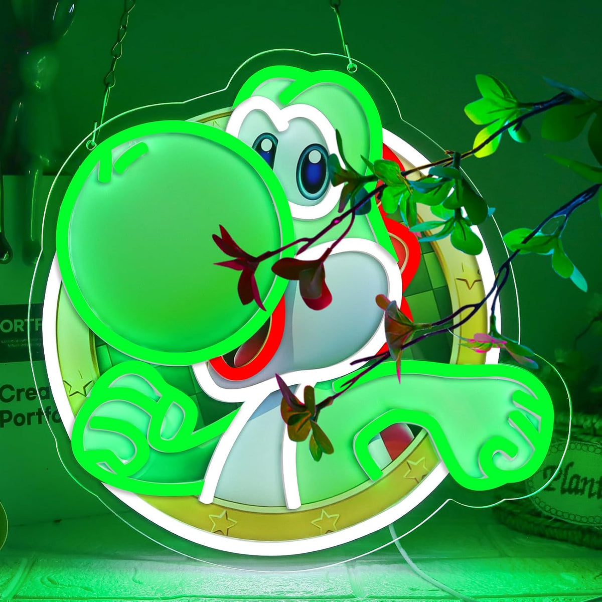 RUIDU Green Dinosaur LED Neon Sign - Flex Gamingproduct_type