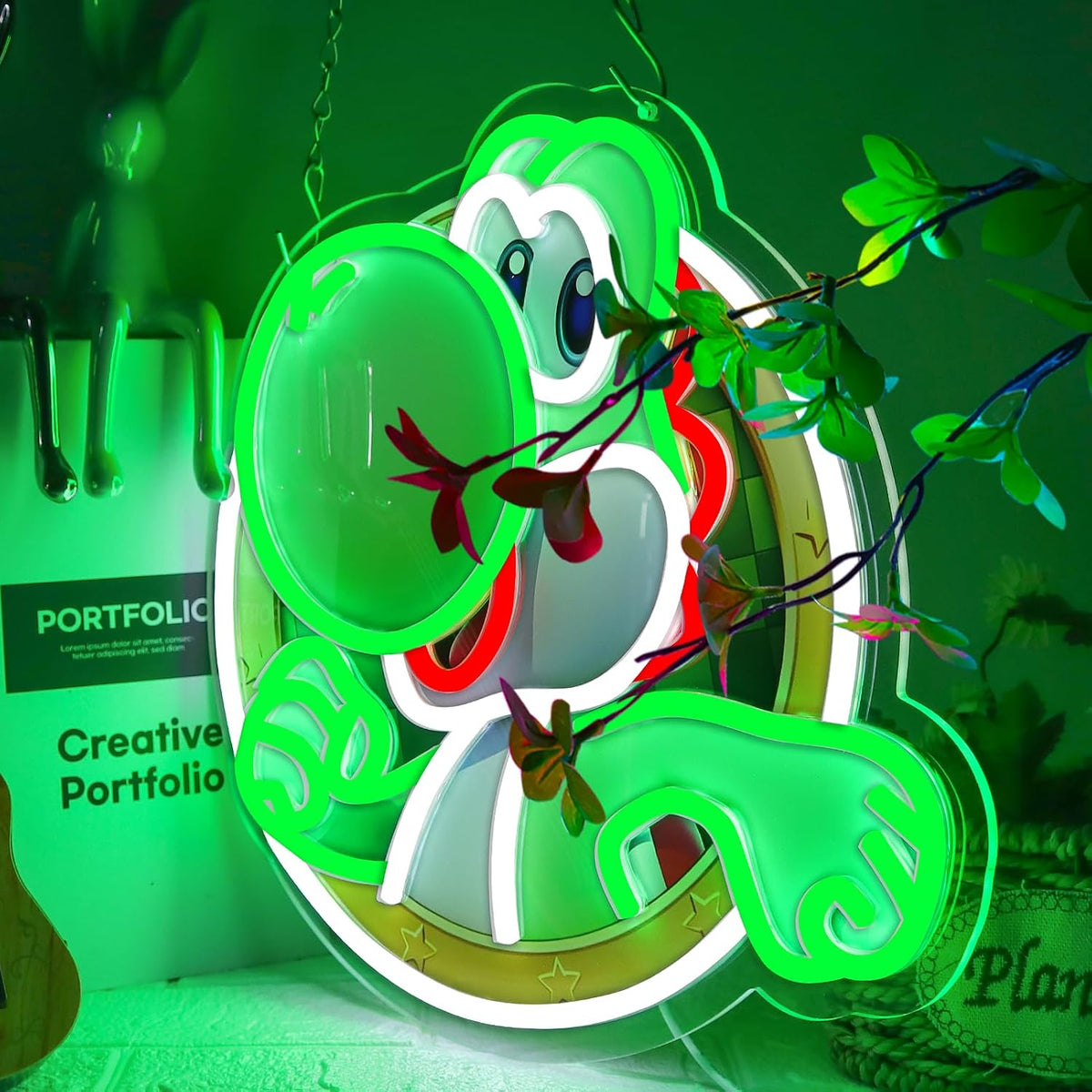 RUIDU Green Dinosaur LED Neon Sign - Flex Gamingproduct_type