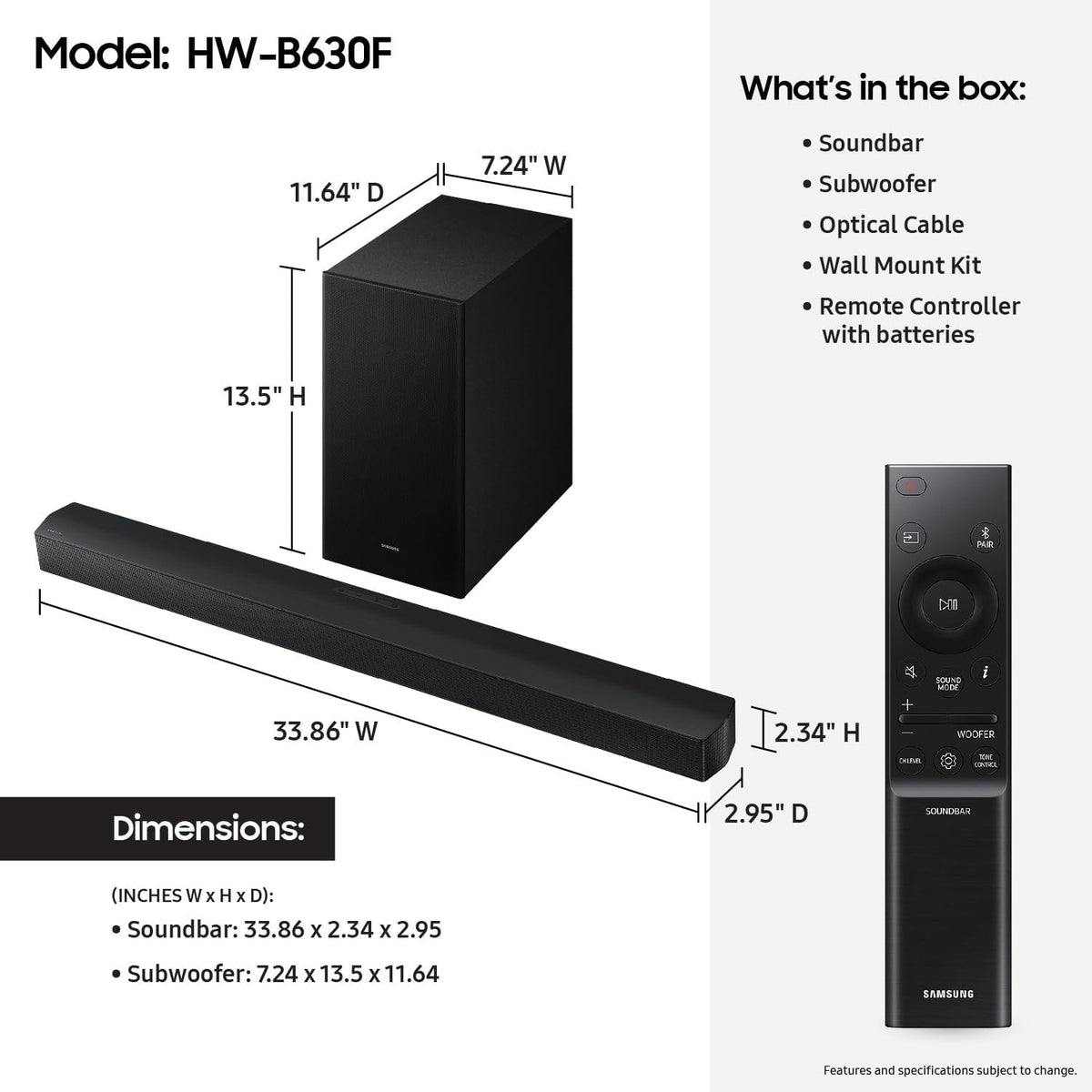 Samsung B & C-Series Soundbar Range – HW-B400F, B550F, B630F, B750F, B750D & C450 - Flex Gamingproduct_type