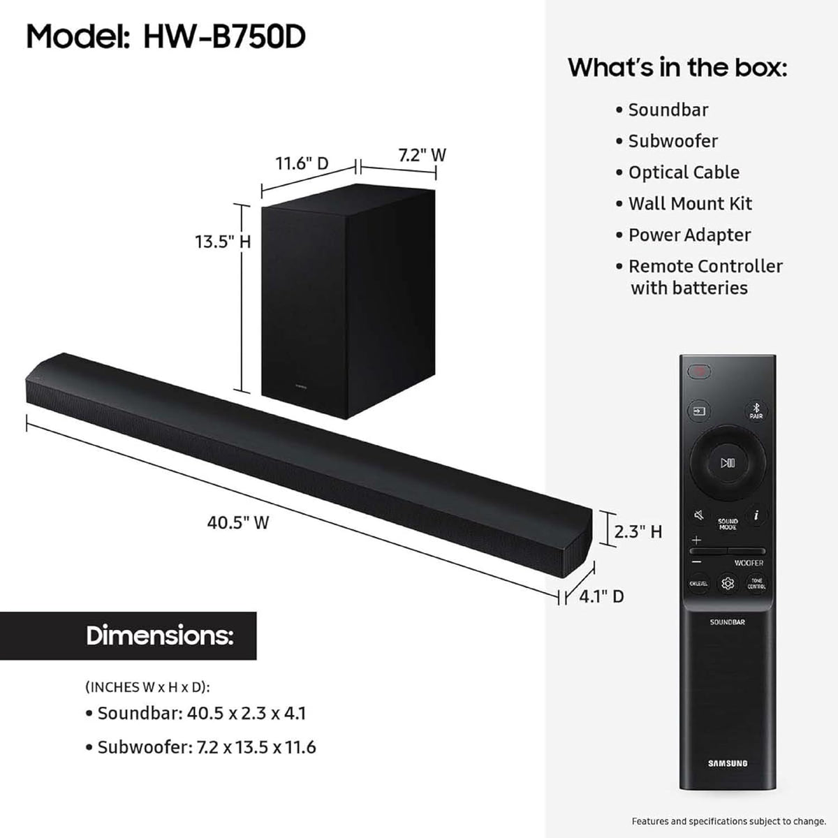 Samsung B & C-Series Soundbar Range – HW-B400F, B550F, B630F, B750F, B750D & C450 - Flex Gamingproduct_type