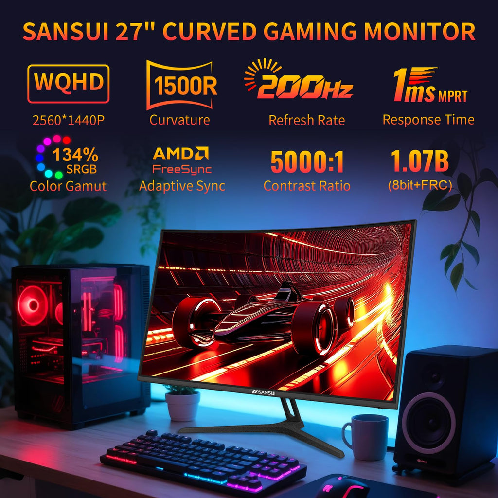 SANSUI Curved Gaming Monitor – 8 Sizes - Flex Gamingproduct_type