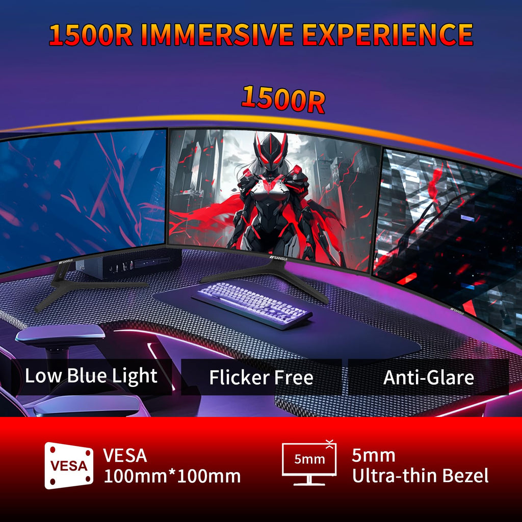 SANSUI Curved Gaming Monitor – 8 Sizes - Flex Gamingproduct_type