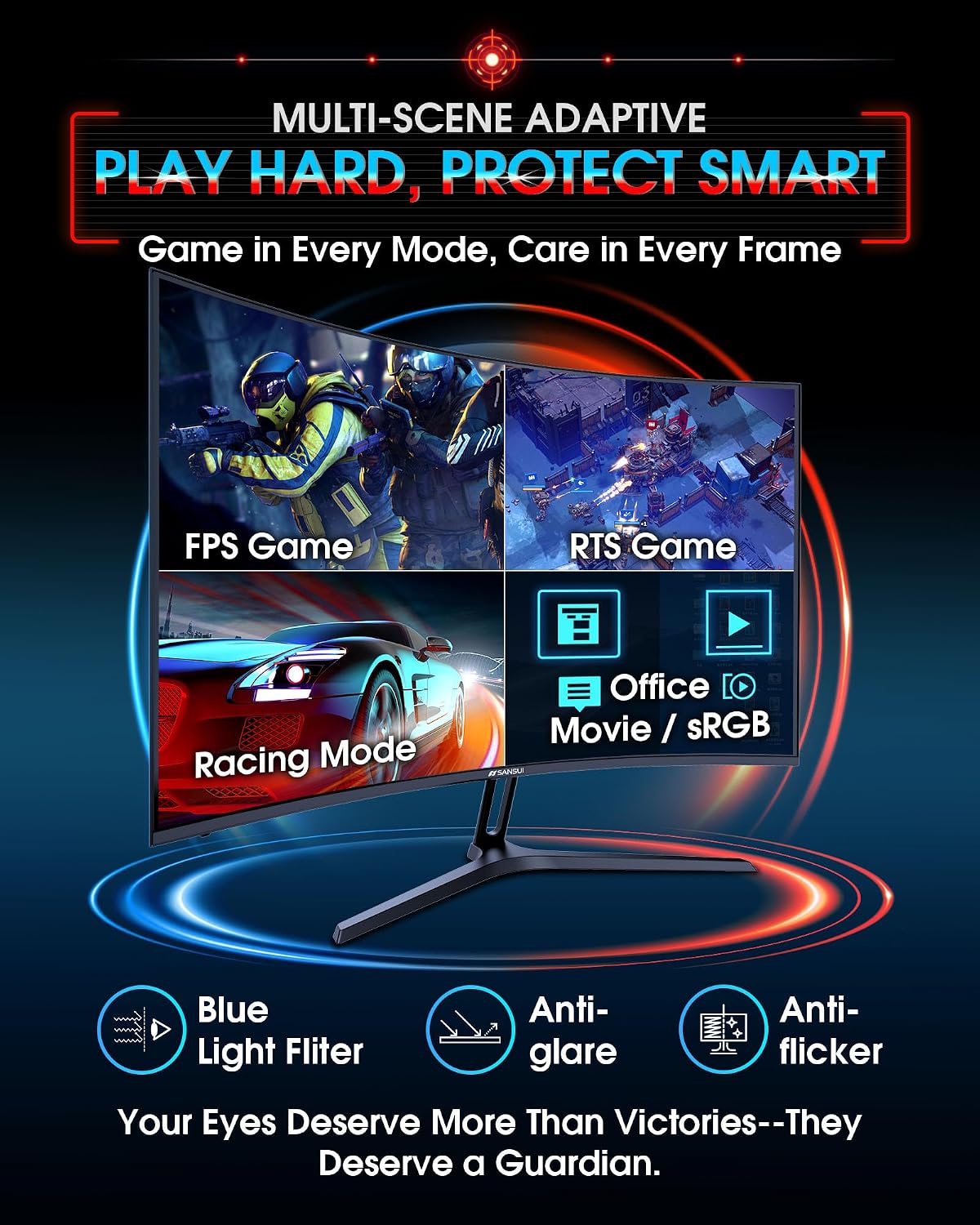 SANSUI Curved Gaming Monitor – 8 Sizes - Flex Gamingproduct_type