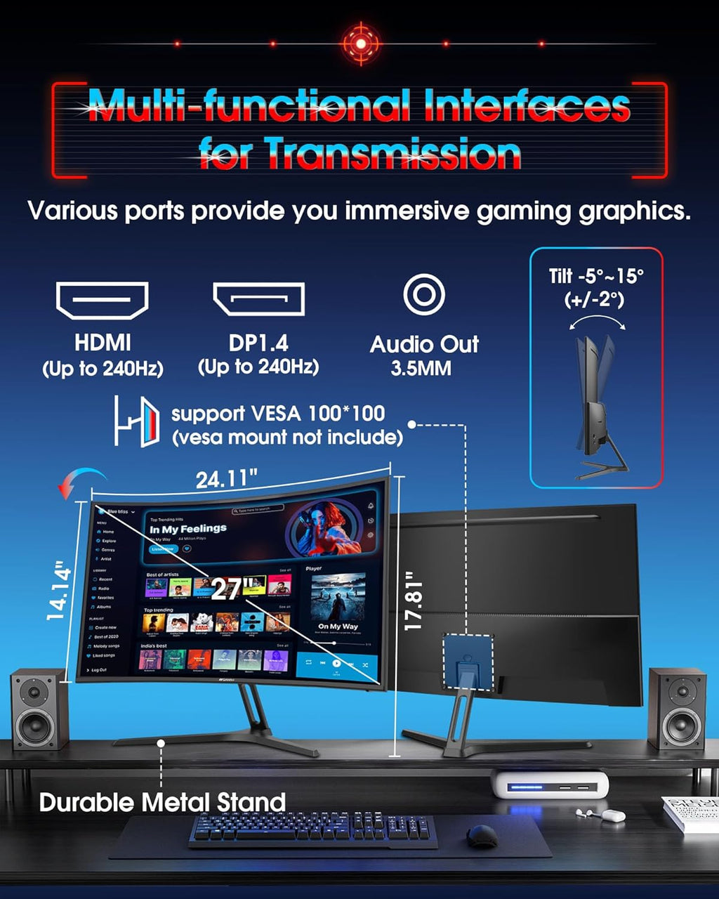SANSUI Curved Gaming Monitor – 8 Sizes - Flex Gamingproduct_type