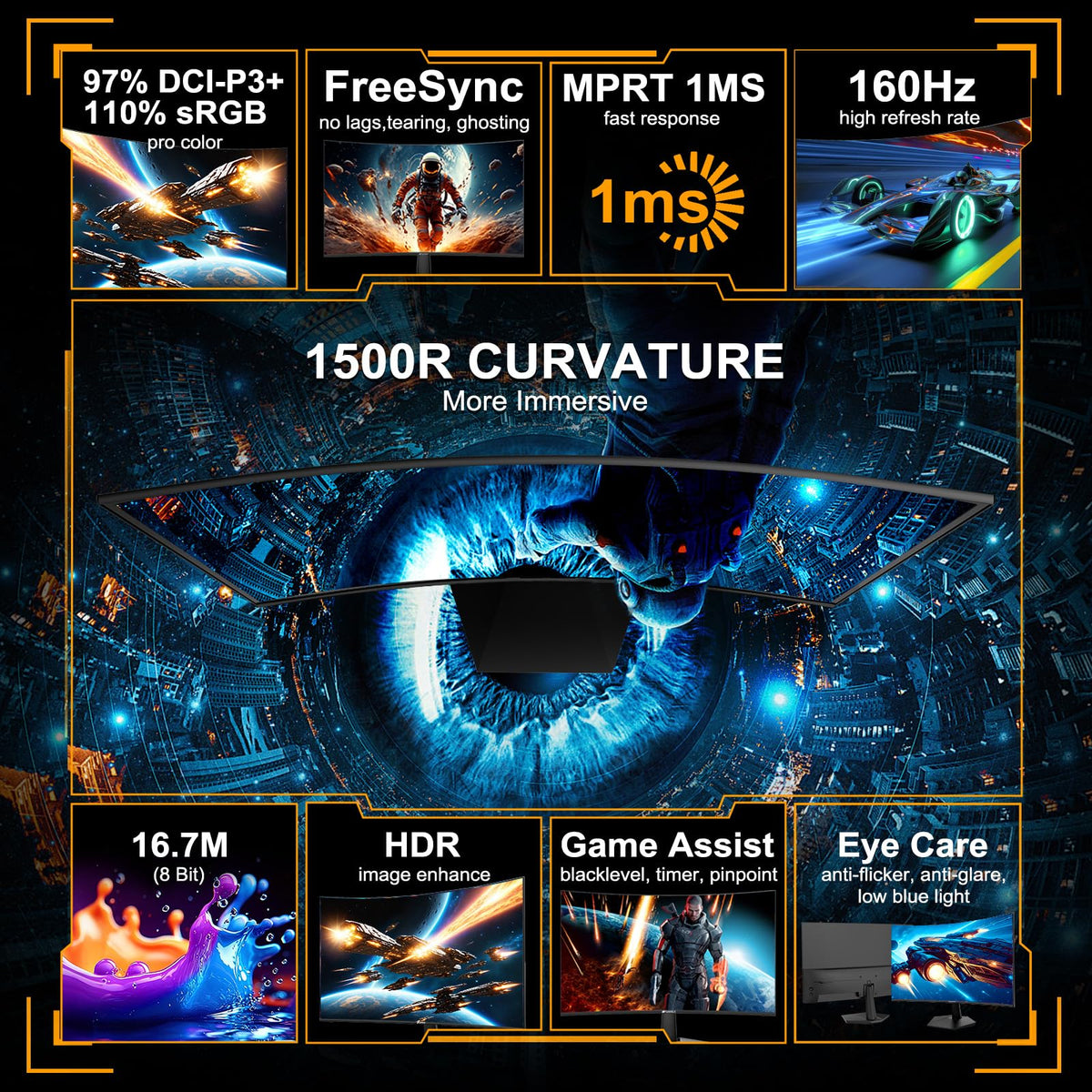 SANSUI Curved Gaming Monitor – 8 Sizes - Flex Gamingproduct_type