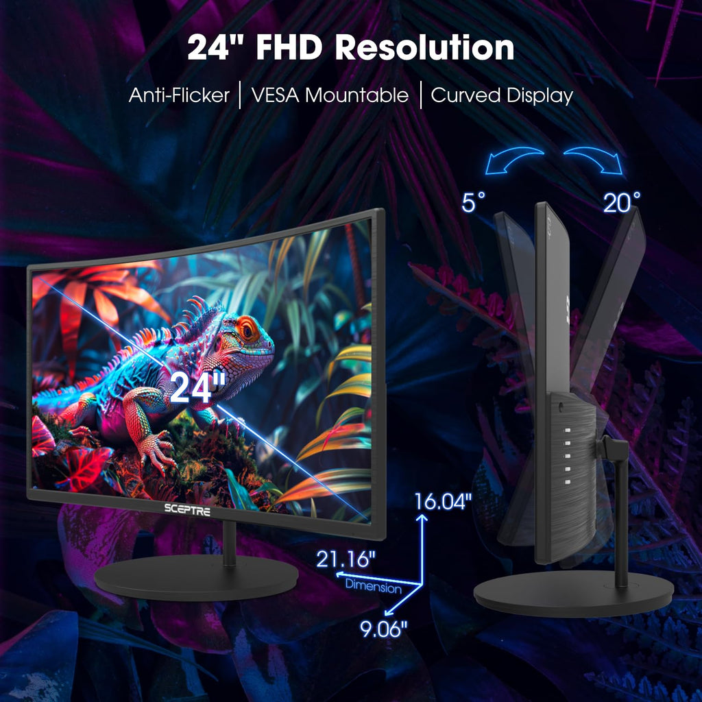Sceptre Curved Gaming Monitor 1080p 1800R – 24" & 27" Styles - Flex Gamingproduct_type
