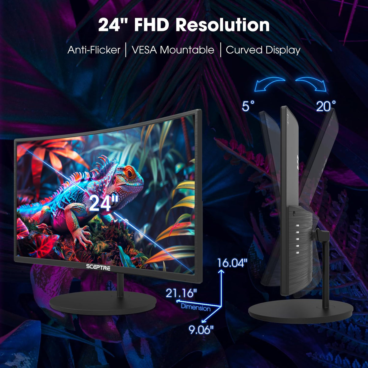 Sceptre Curved Gaming Monitor 1080p 1800R – 24" & 27" Styles - Flex Gamingproduct_type