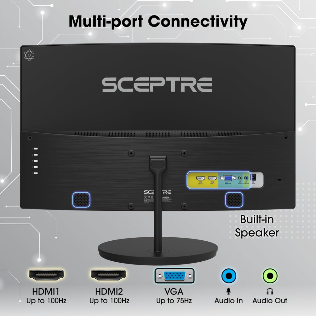Sceptre Curved Gaming Monitor 1080p 1800R – 24" & 27" Styles - Flex Gamingproduct_type