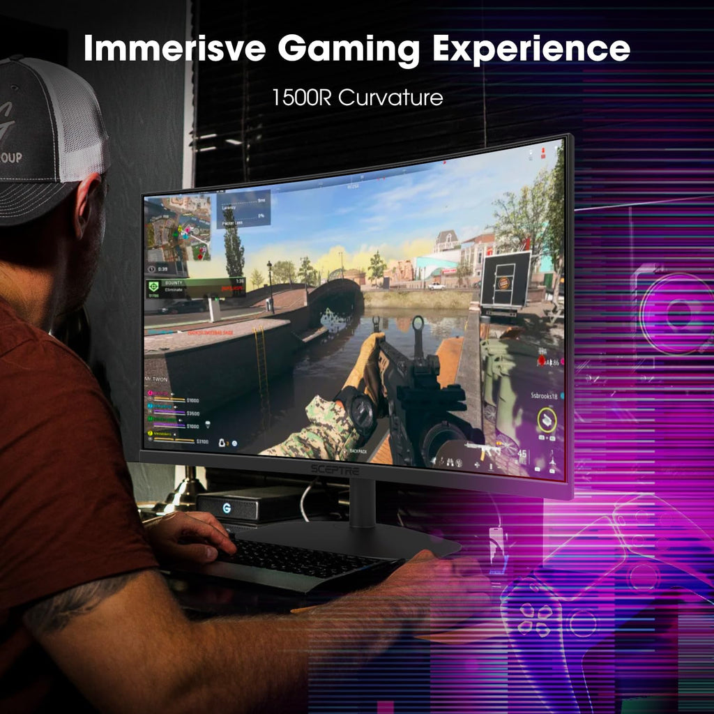 Sceptre Curved Gaming Monitor 1080p 1800R – 24" & 27" Styles - Flex Gamingproduct_type