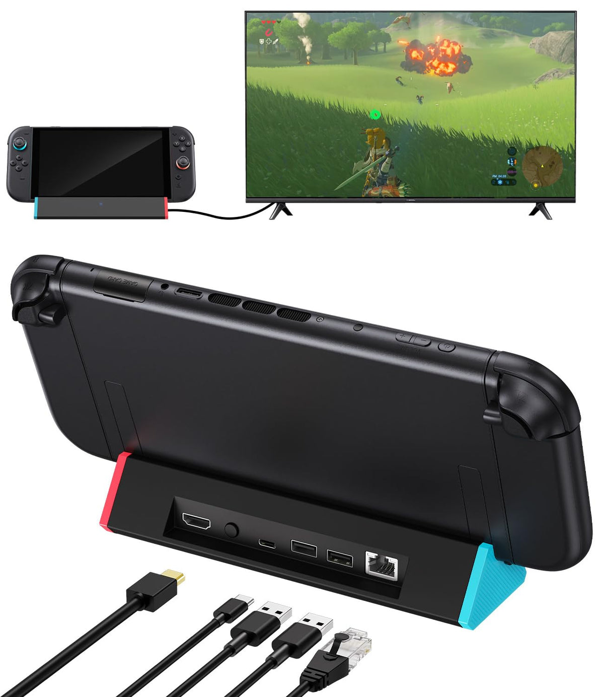 SiWiQU Portable Nintendo Switch 2 Dock – 4 or 5 Ports - Flex Gamingproduct_type
