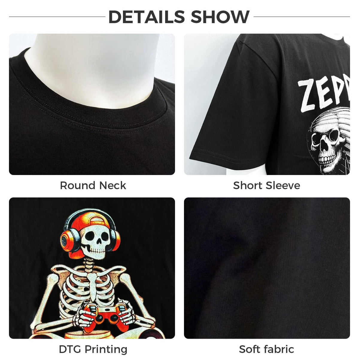 Skeleton Gamer Graphic Tee – 6 Sizes - Flex Gamingproduct_type