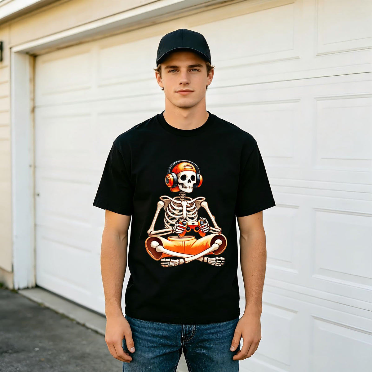 Skeleton Gamer Graphic Tee – 6 Sizes - Flex Gamingproduct_type