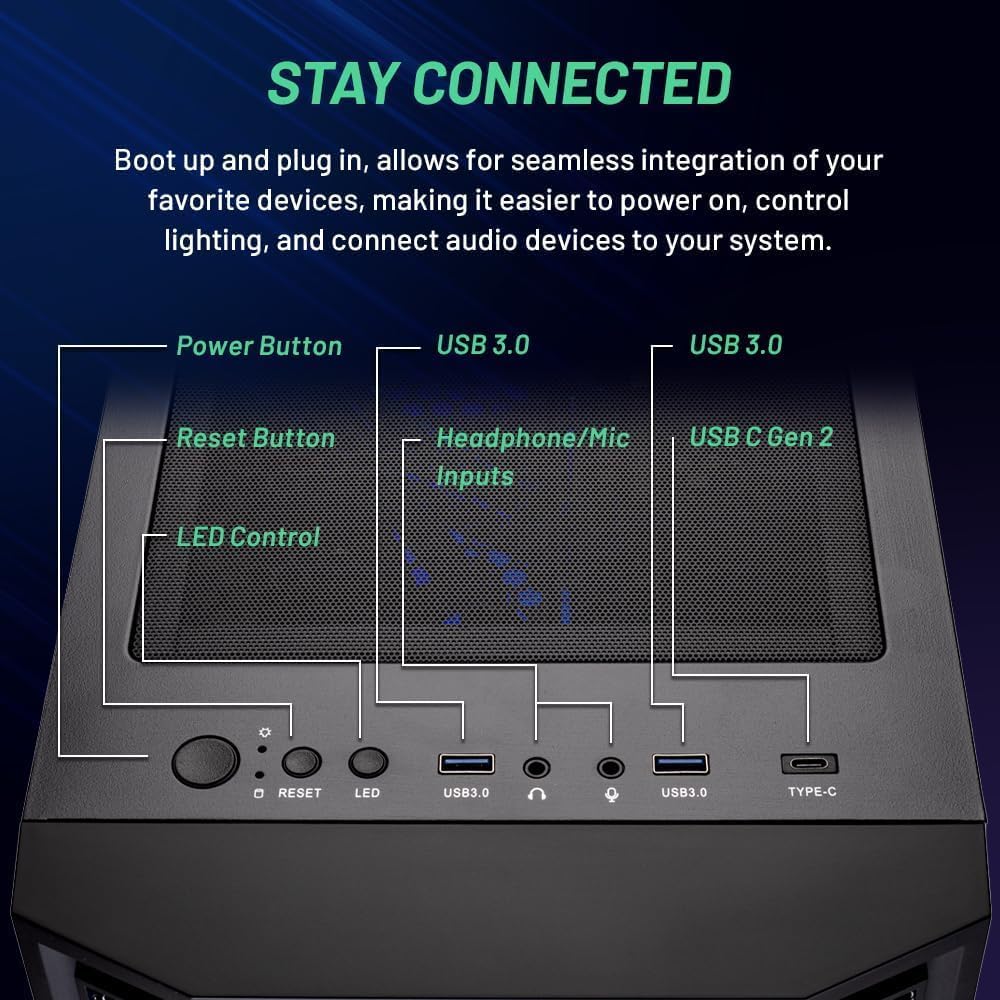 Skytech Gaming Archangel 5 Gaming PC, AMD Ryzen 7 7700 3.8GHz, NVIDIA RTX 5060, 1TB NVMe SSD, 32GB DDR5 RAM 6000, 750W Gold PSU, Wi-Fi, Win 11, Desktop - Flex Gamingproduct_type