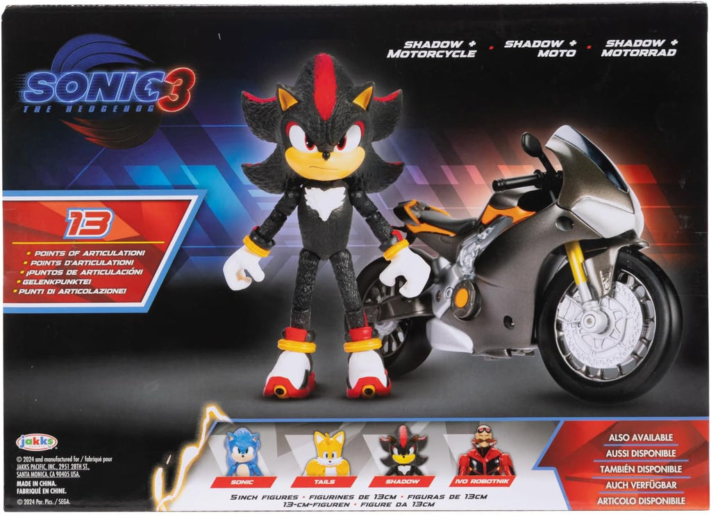 Sonic the Hedgehog 3 Movie Sonic 5 Inch Figure with Motorcycle Vehicle - Flex Gamingproduct_type