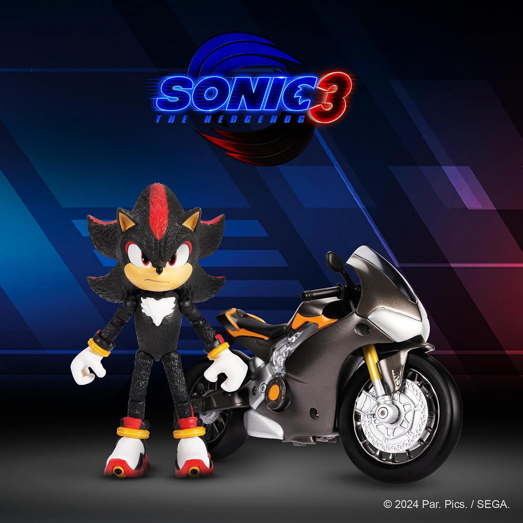 Sonic the Hedgehog 3 Movie Sonic 5 Inch Figure with Motorcycle Vehicle - Flex Gamingproduct_type