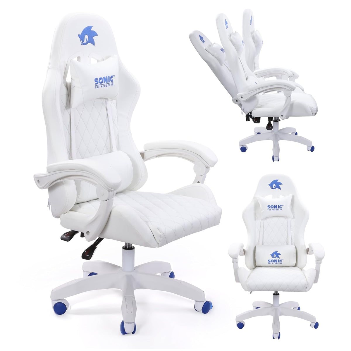 Sonic the Hedgehog Gaming Chair – Ergonomic PU Leather, Reclining - Flex Gamingproduct_type