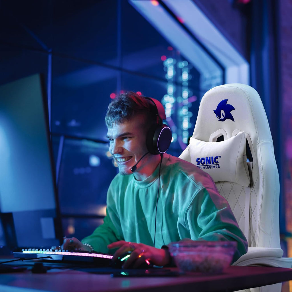 Sonic the Hedgehog Gaming Chair – Ergonomic PU Leather, Reclining - Flex Gamingproduct_type