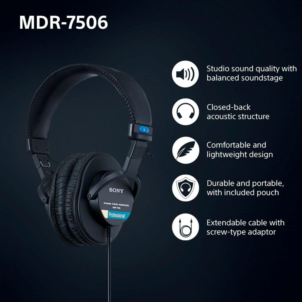 Sony MDR-7506 Professional Studio Headphones – 2 Sizes - Flex Gamingproduct_type