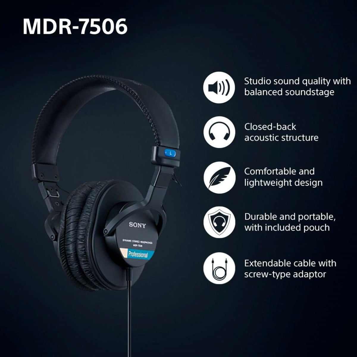 Sony MDR-7506 Professional Studio Headphones – 2 Sizes - Flex Gamingproduct_type
