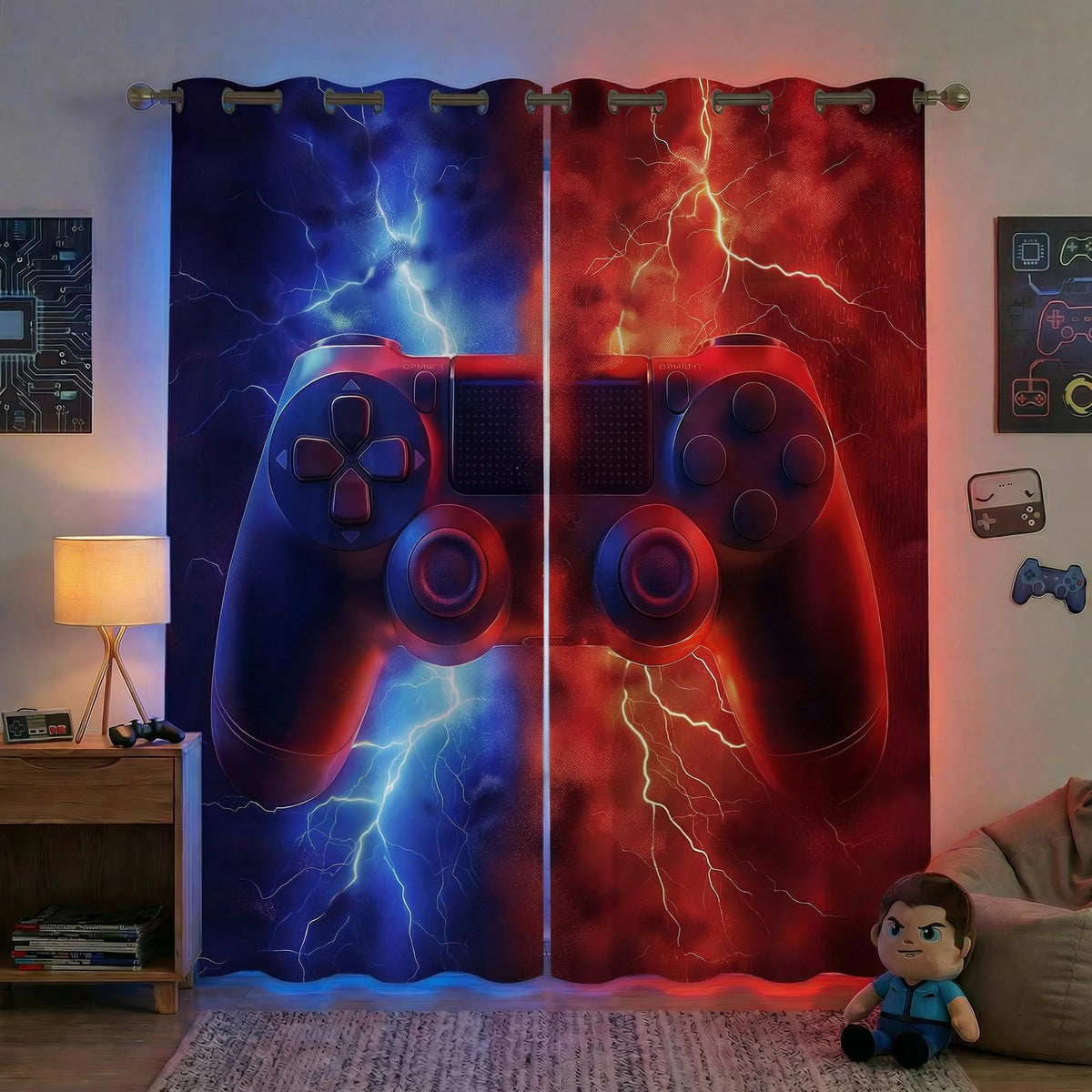 Sordcoz Gaming Blackout Curtains, 2 Panels – 6 Sizes & 6 Designs - Flex Gamingproduct_type