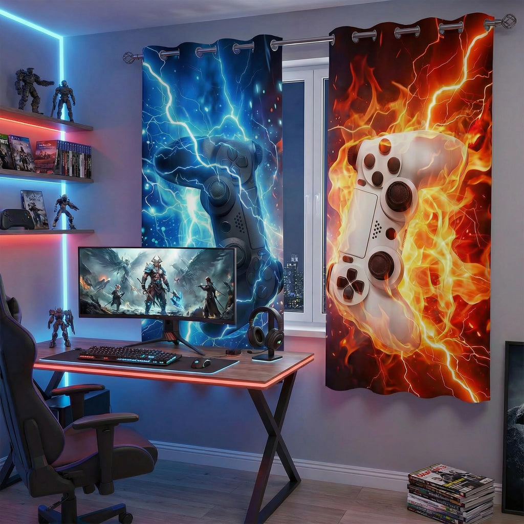 Sordcoz Gaming Blackout Curtains, 2 Panels – 6 Sizes & 6 Designs - Flex Gamingproduct_type