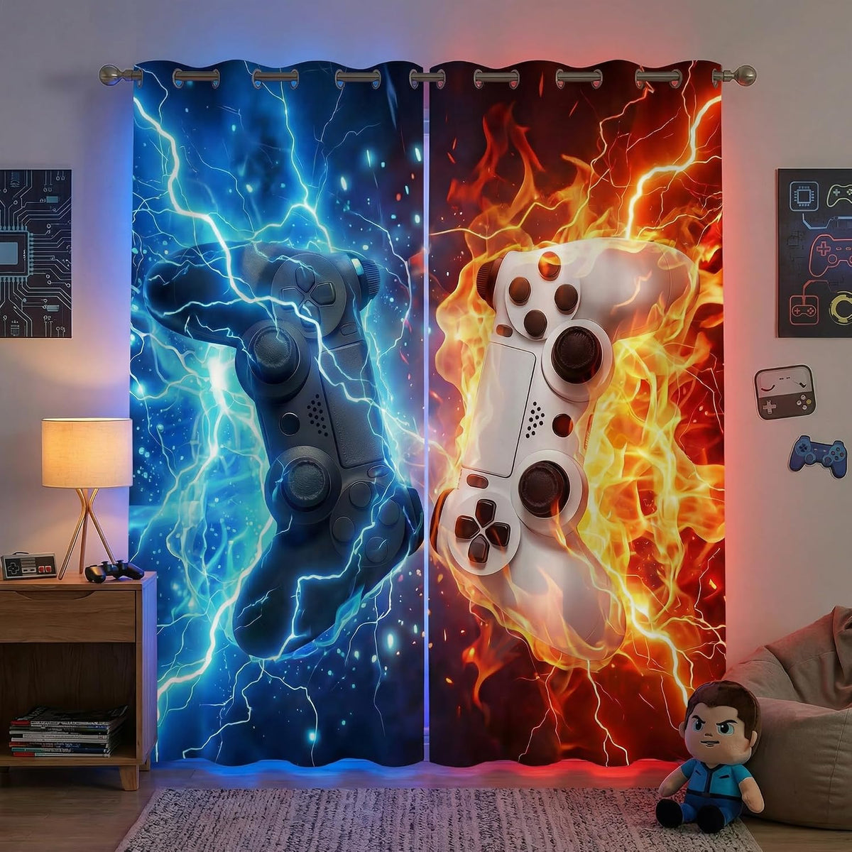 Sordcoz Gaming Blackout Curtains, 2 Panels – 6 Sizes & 6 Designs - Flex Gamingproduct_type
