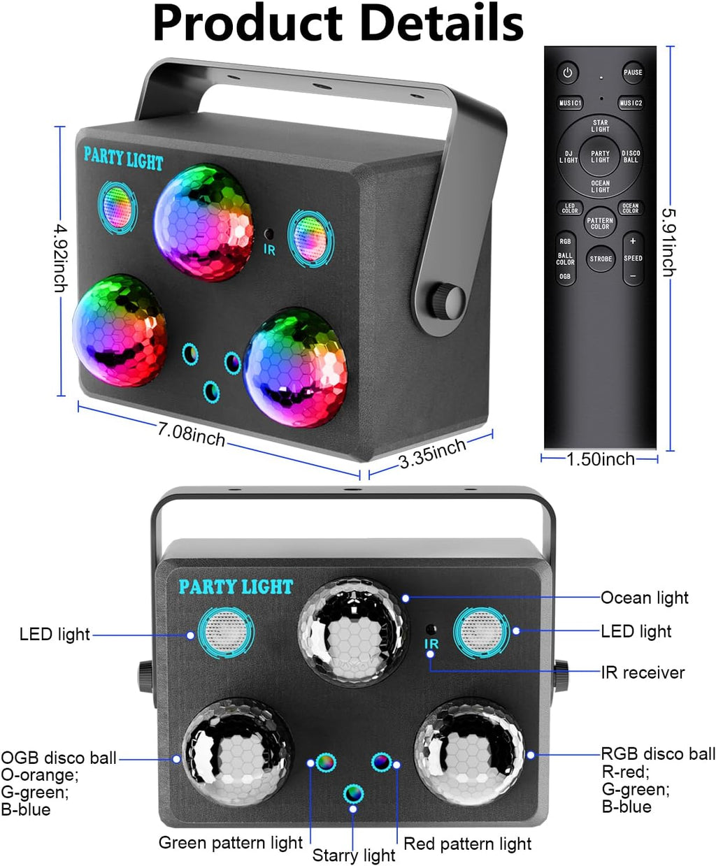 SPOOBOOLA 6-in-1 Party Light Projector – 3 Variants - Flex Gamingproduct_type