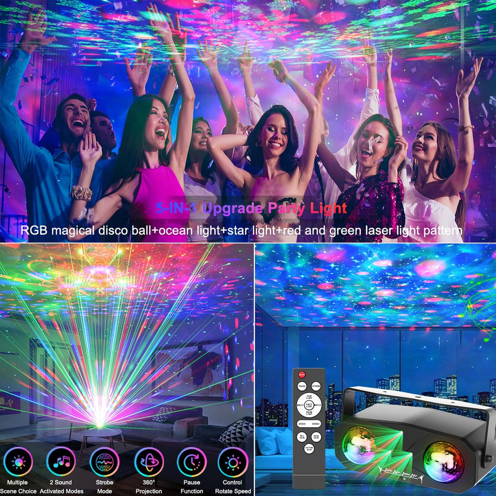 SPOOBOOLA 6-in-1 Party Light Projector – 3 Variants - Flex Gamingproduct_type