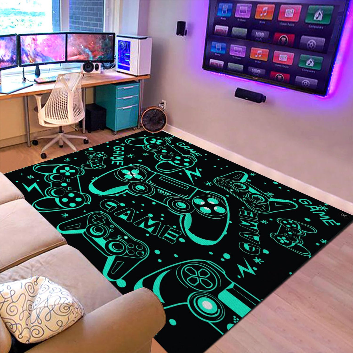 Sunnycitron Gaming Area Rug 39x59 in – 7 Colors - Flex Gamingproduct_type