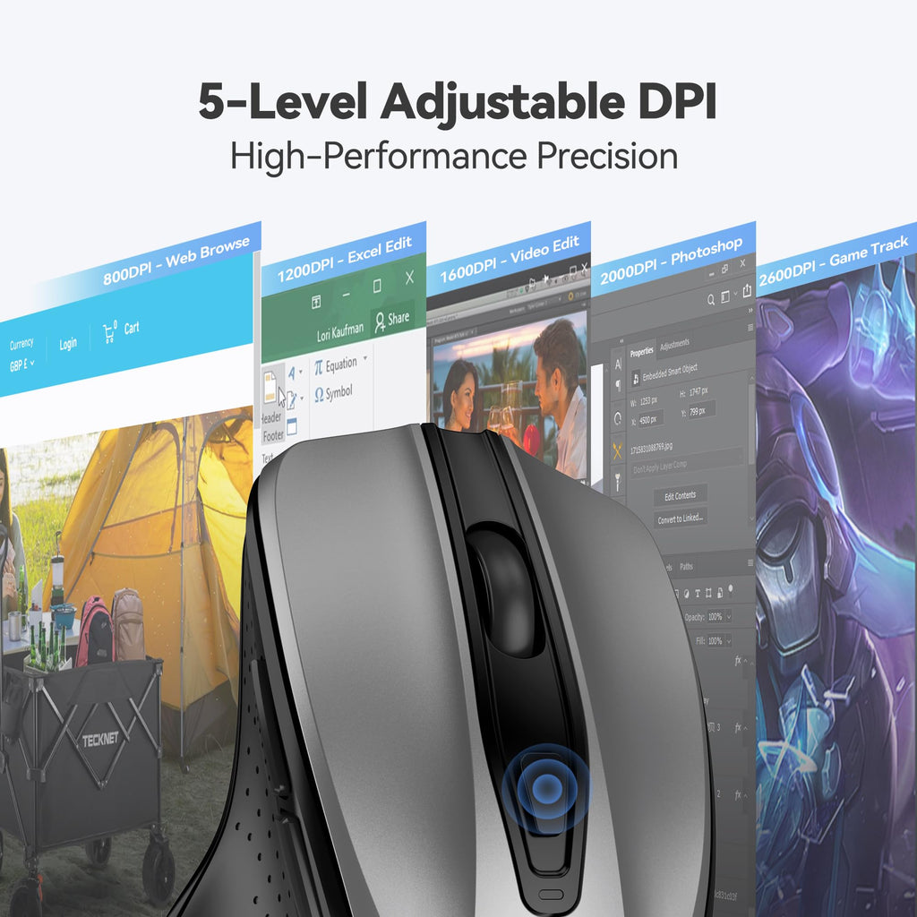 TECKNET Wireless Mouse 2.4G Ergonomic – 14 Colors - Flex Gamingproduct_type