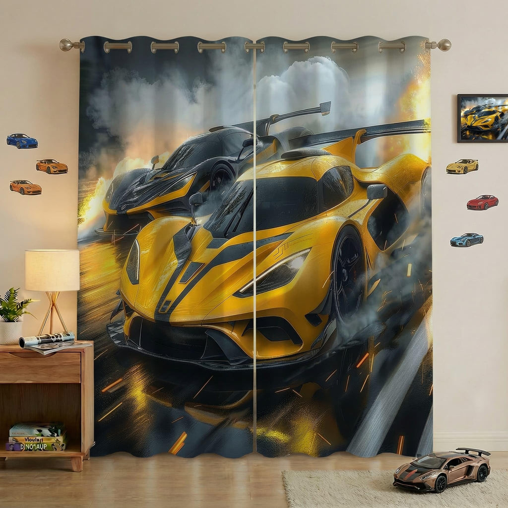 terxgrl Race Car Blackout Curtains – 8 Designs & 6 Sizes - Flex Gamingproduct_type