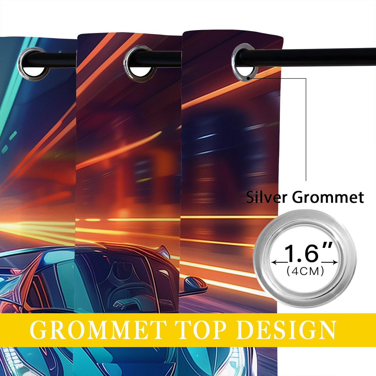 terxgrl Race Car Blackout Curtains – 8 Designs & 6 Sizes - Flex Gamingproduct_type
