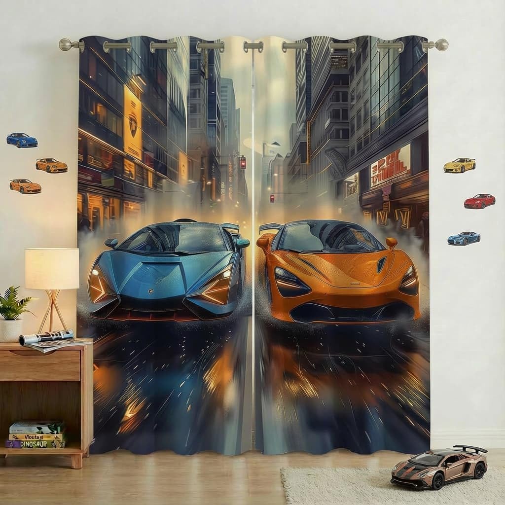 terxgrl Race Car Blackout Curtains – 8 Designs & 6 Sizes - Flex Gamingproduct_type