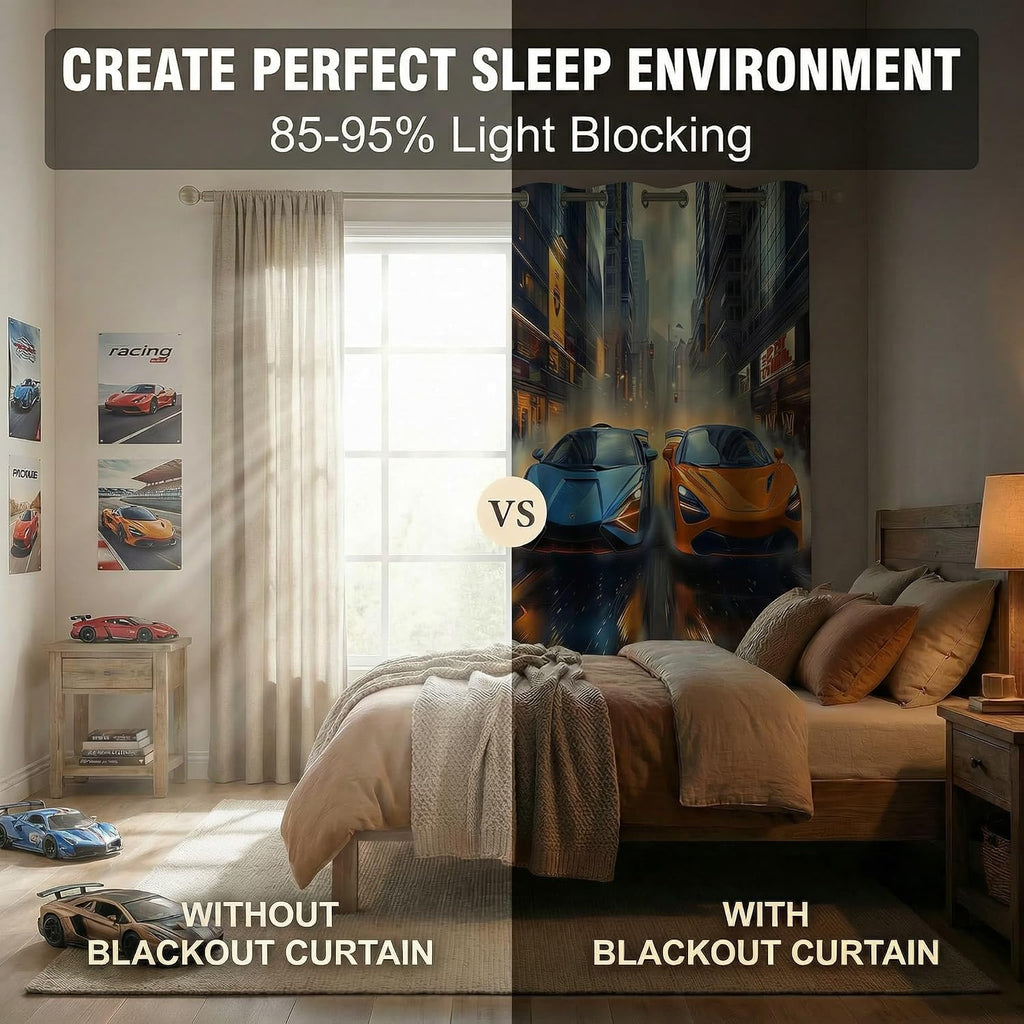 terxgrl Race Car Blackout Curtains – 8 Designs & 6 Sizes - Flex Gamingproduct_type