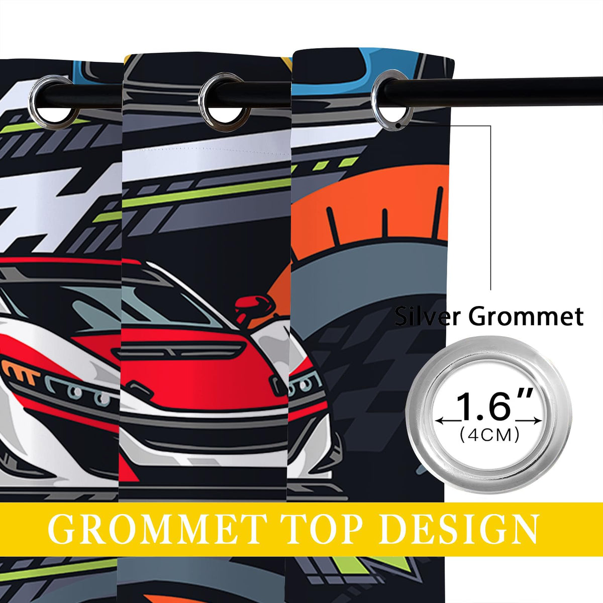 terxgrl Race Car Blackout Curtains – 8 Designs & 6 Sizes - Flex Gamingproduct_type